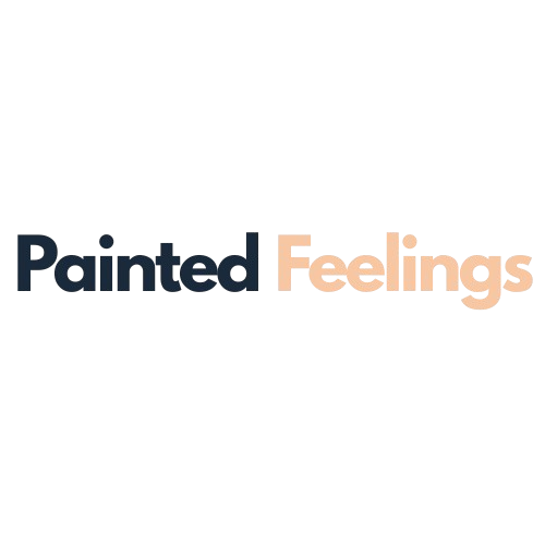 Logo for 'Painted Feelings' with 'Painted' in black and 'Feelings' in orange on a white background.